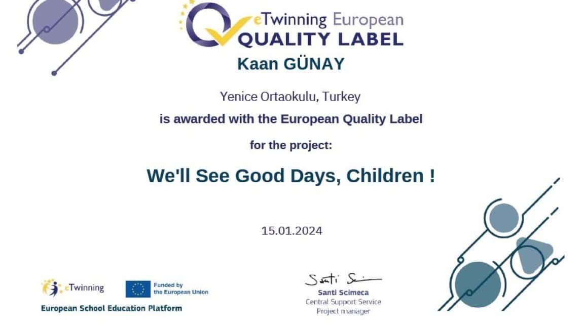 Okulumuz Avrupa Kalite Etiketi Ödülü Kazandı!